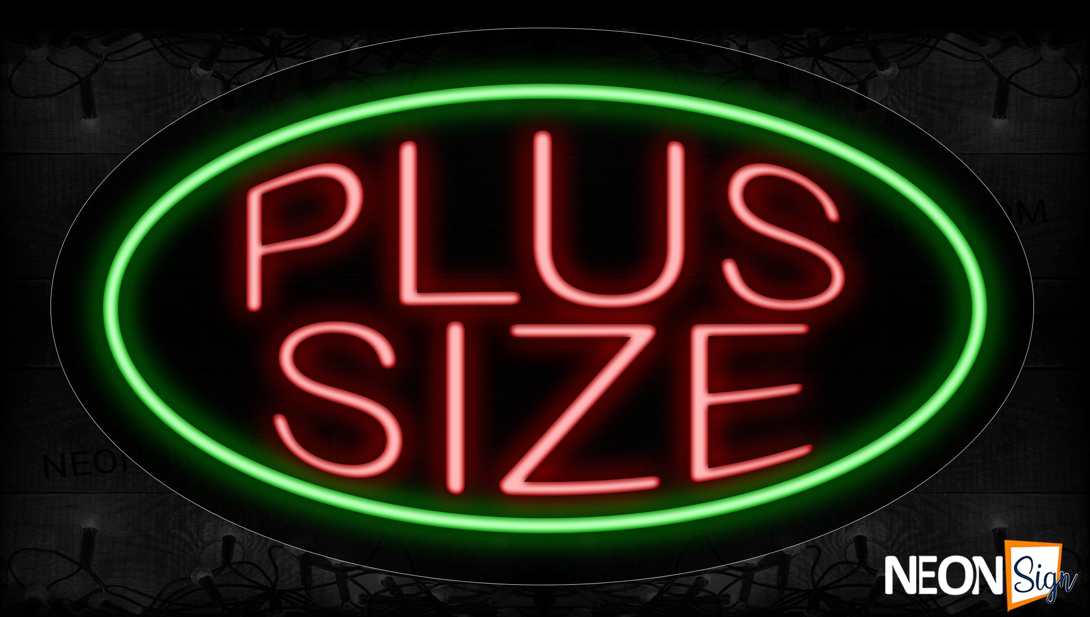 Image of 14276 Plus Size With Circle Border Neon Signs_17x30 Contoured Black Backing