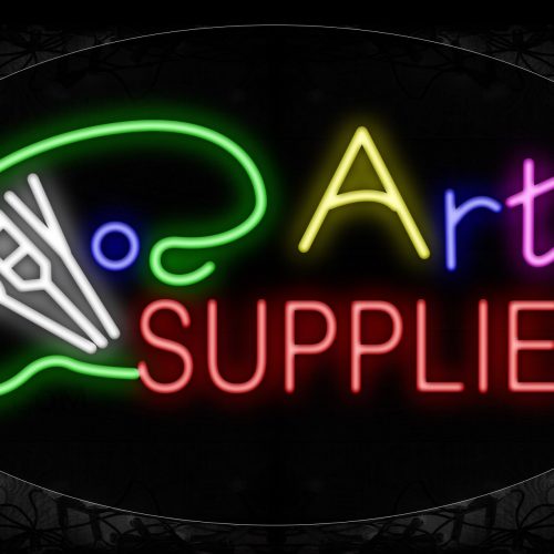 Image of 14380 Art Supplies with logo Neon Signs_17x30 Contoured Black Backing