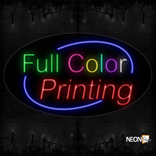 Image of 14400 Full Color Printing With Blue Arc Border Led Bulb Sign_17x30 Contoured Black Backing