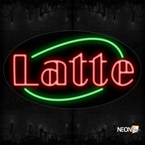 Image of 14594 Double Stroke Latte And Green Arc Border Neon Signs_17x30 Contoured Black Backing