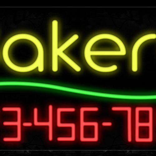 Image of 15017 Bakery With Contact No Neon Signs_20x37 Black Backing