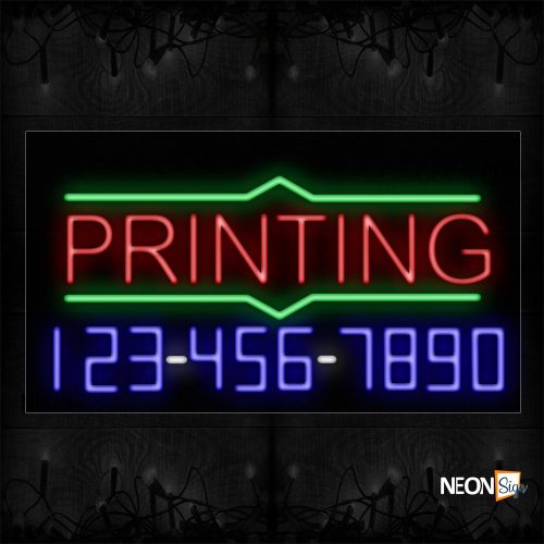 Image of 15098 Printing With Contact Number On Bottom Traditional Neon_20x37 Black Backing