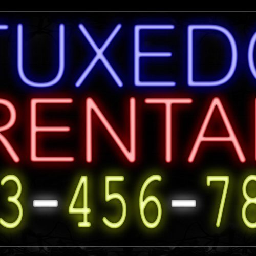 Image of 15114 Tuxedo Rental With Contact No Neon Signs_20x37 Black Backing