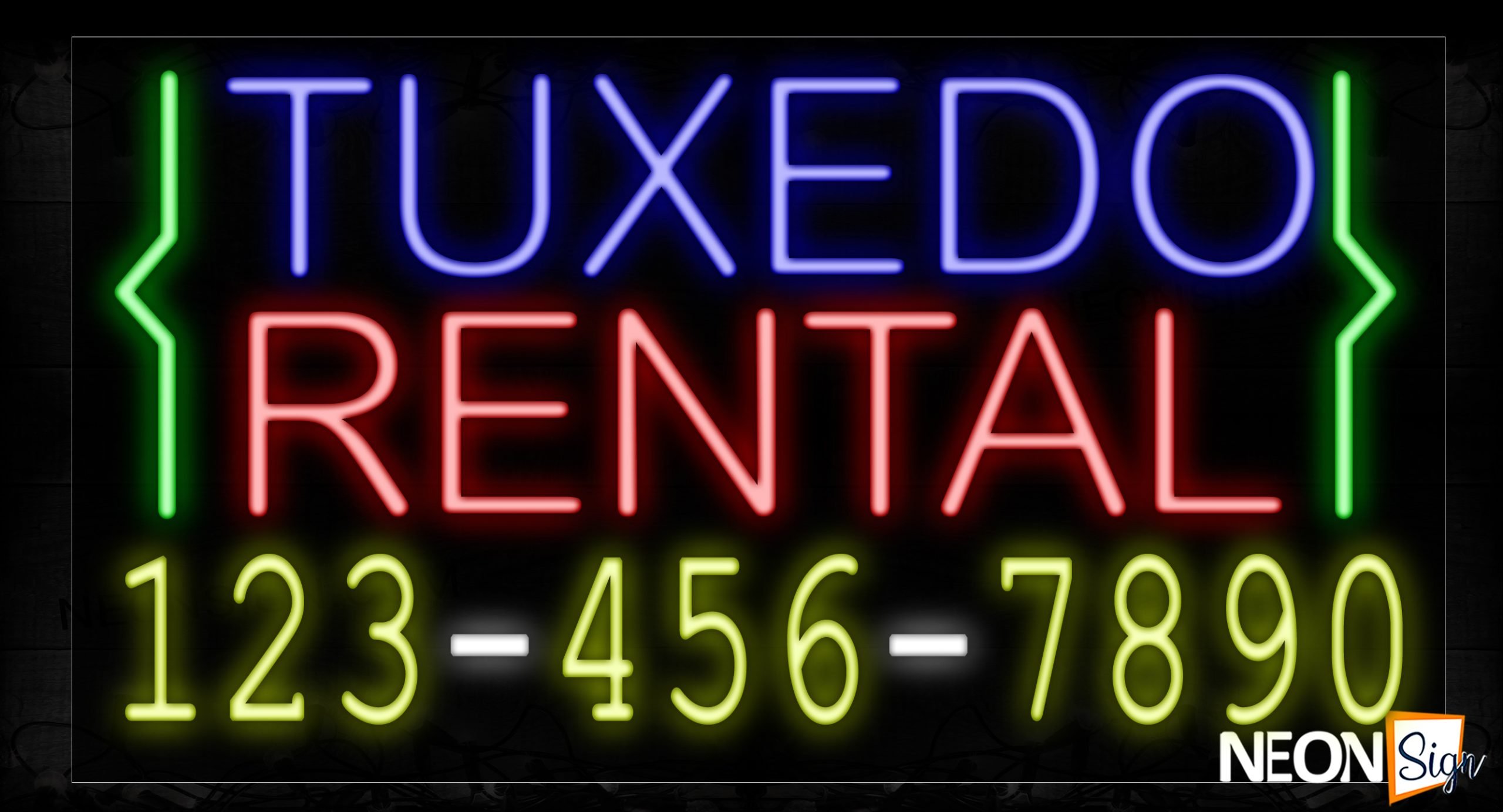 Image of 15114 Tuxedo Rental With Contact No Neon Signs_20x37 Black Backing