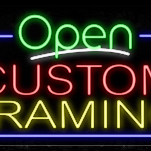Image of 15503 Open Custom Framing With Border Neon Signs_20x37 Black Backing
