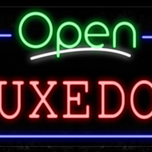 Image of 15591 Open Tuxedos With Border Neon Signs_20x37 Black Backing