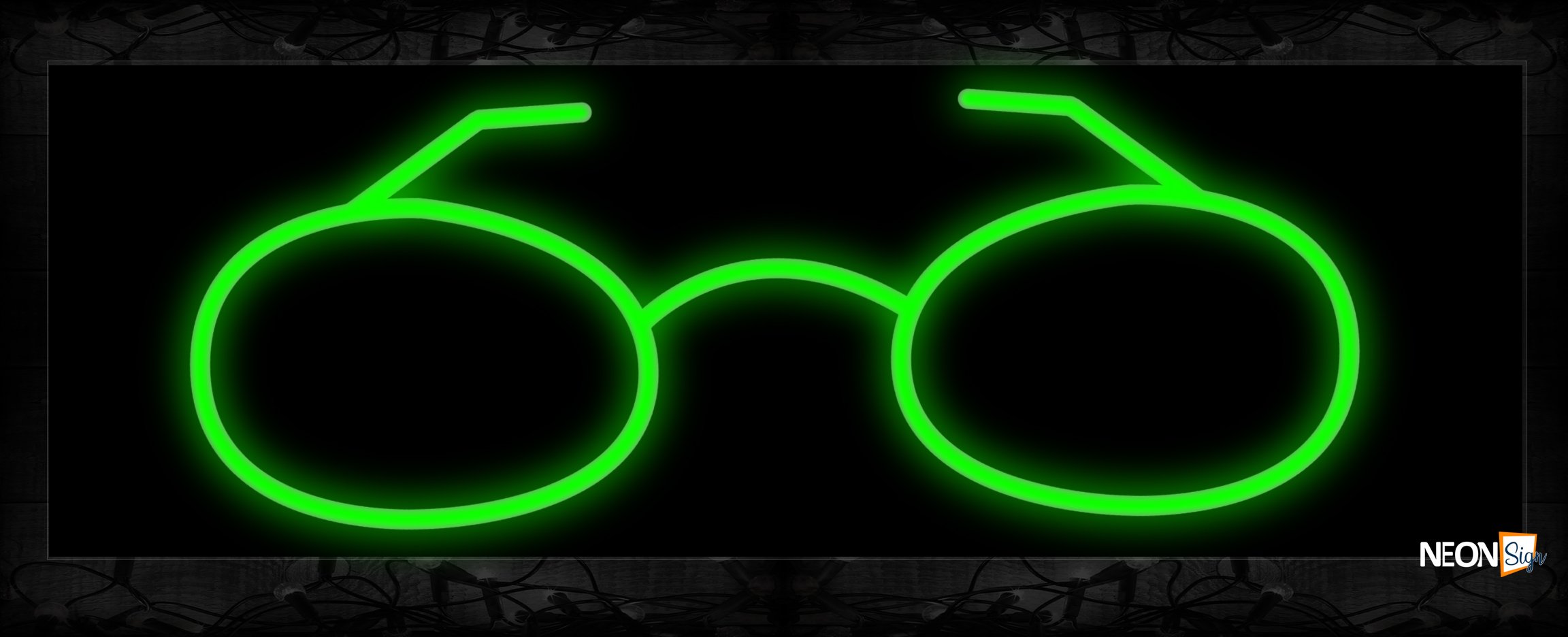 Image of 10067 Eyeglass Neon Sign 13x32 Black Backing