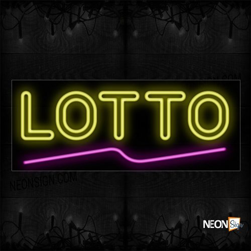 Image of 10089 Double Stroke Lotto In Yellow With Pink Line Neon Sign_13x32 Black Backing