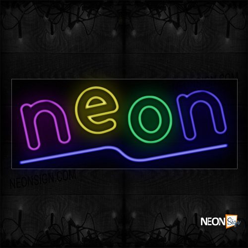 Image of 10095 Colorful Double Stroke Neon With Purple Line Neon Sign_13x32 Black Backing