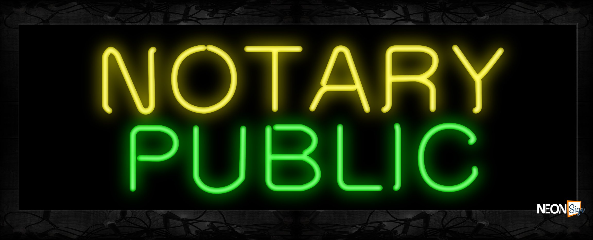 Image of 10097 Notary Public Neon Sign 13x32 Black Backing
