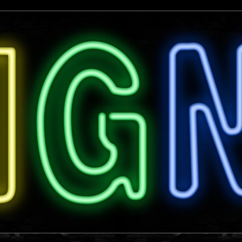 Image of 10123 Colorful Signs Neon Sign_13x32 Black Backing
