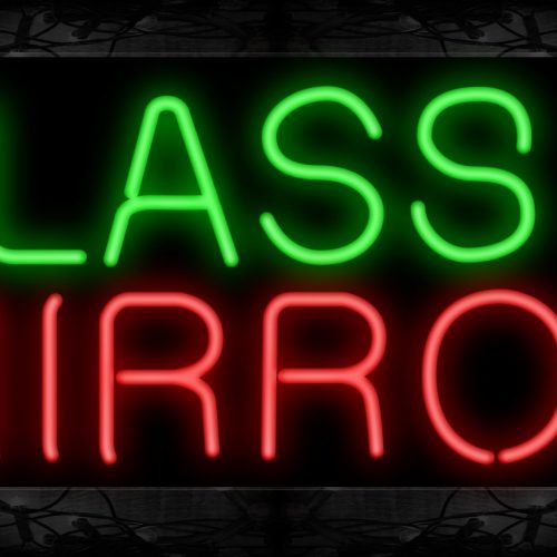 Image of 10157 Glass & Mirror Neon Sign 13x32 Black Backing
