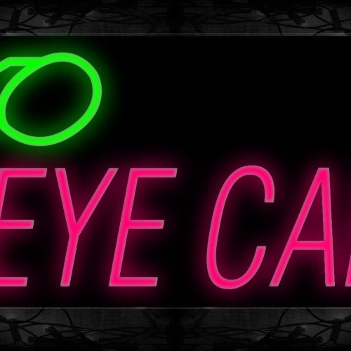 Image of 10239 Eye Care with eye glass logo Neon Sign 13x32 Black Backing