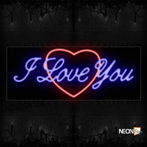 Image of 10253 I Love You With Heart Logo_13x32 Black Backing