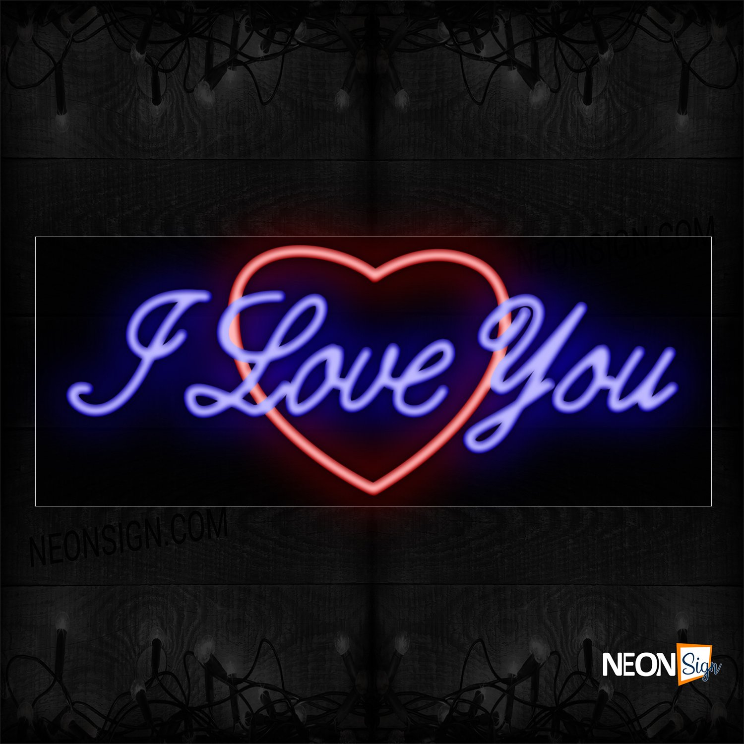 Image of 10253 I Love You With Heart Logo_13x32 Black Backing