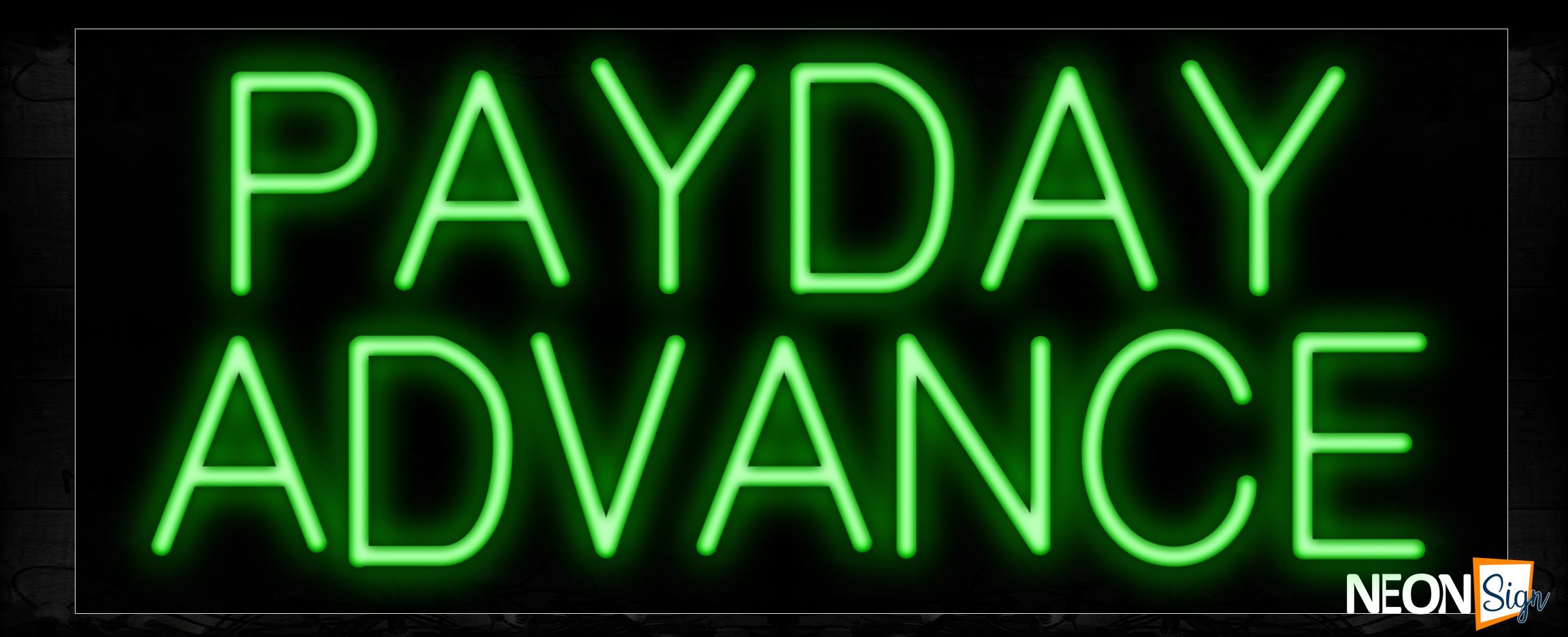 Image of 10276 Green Payday Advance Traditional Neon_13x32 Black Backing