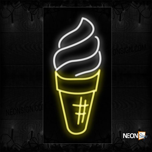 Image of 10317 Ice Cream logo Neon Signs_13x32 Black Backing