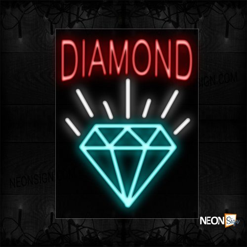 Image of 10425 Diamond With Logo Neon Sign_24x31 Black Backing