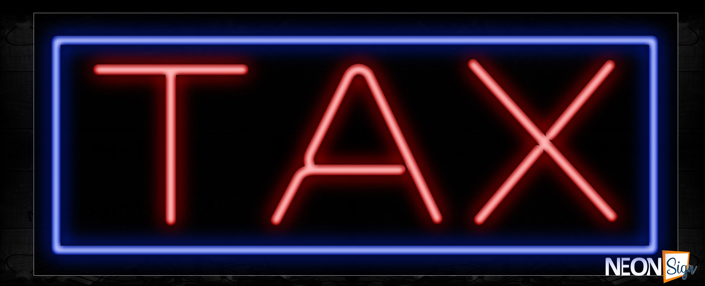 Tax With Border Neon Sign - NeonSign.com