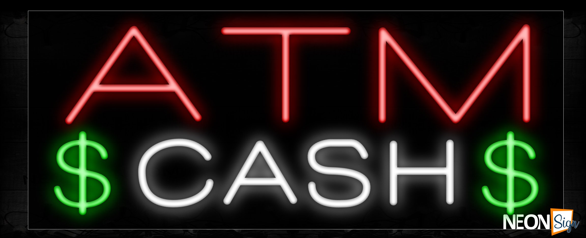 Image of 10478 Plain ATM Cash Traditional Neon_13x32 Black Backing