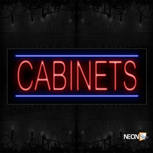 Image of 10518 Cabinets With Horizontal Line Neon Sign_13x32 Black Backing