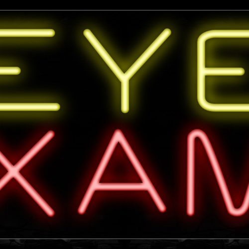Image of 10542 Eye Exams Neon Sign_13x32 Black Backing