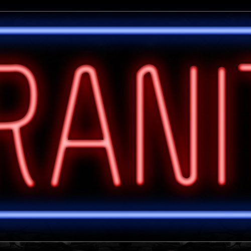 Image of 10553 Granite in red and blue border Neon Sign_13x32 Black Backing