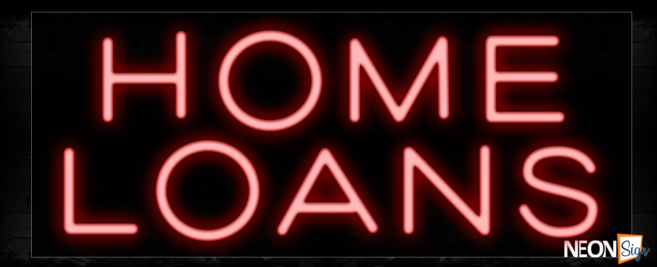 Image of 10561 Home Loans Neon Sign_13x32 Black Backing
