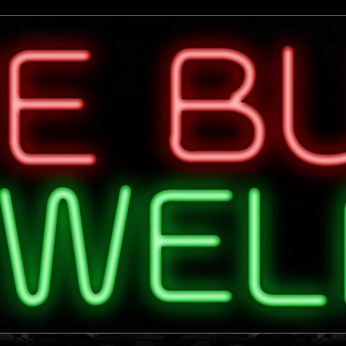 Image of 10565 We By Jewelry All Caps With 2 Lines Traditional Neon_13x32 Black Backing