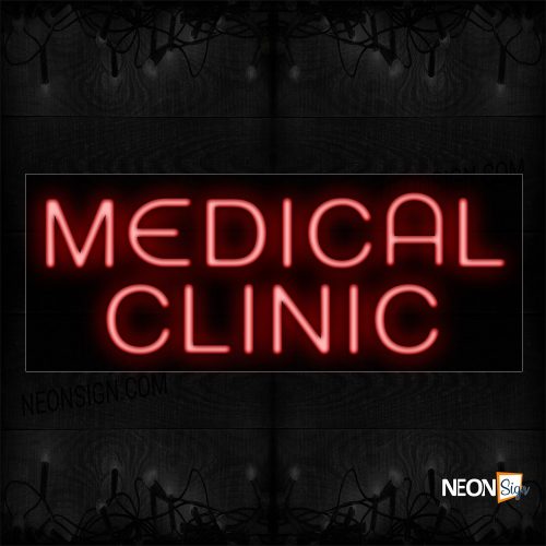 Image of 10576 Medical Clinic In Red Neon Sign_13x32 Black Backing