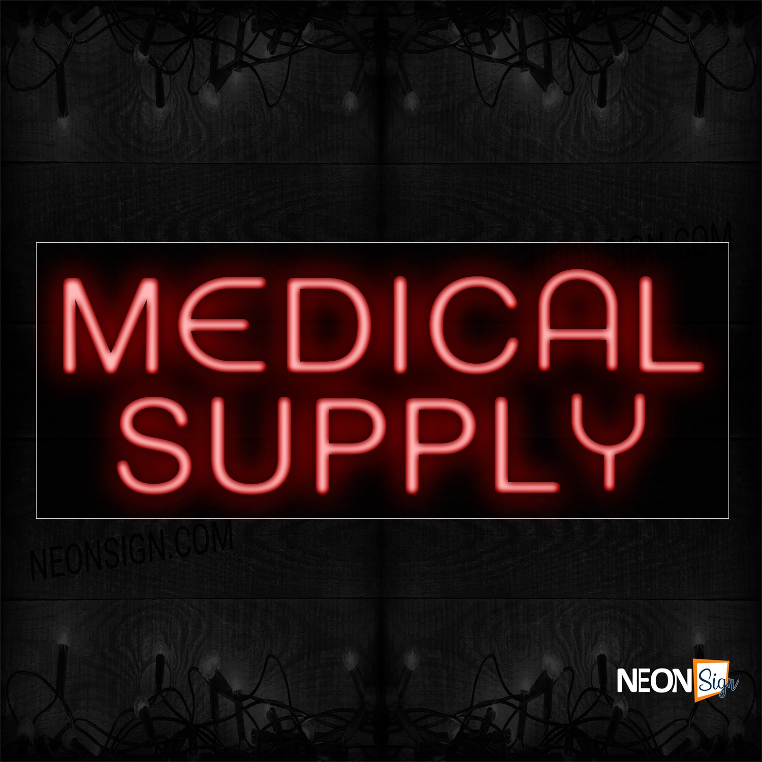 Image of 10577 Medical Supply In Red Neon Sign_13x32 Black Backing