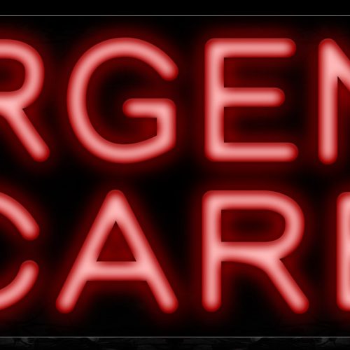 Image of 10645 Urgent Care in red Neon Sign_13x32 Black Backing