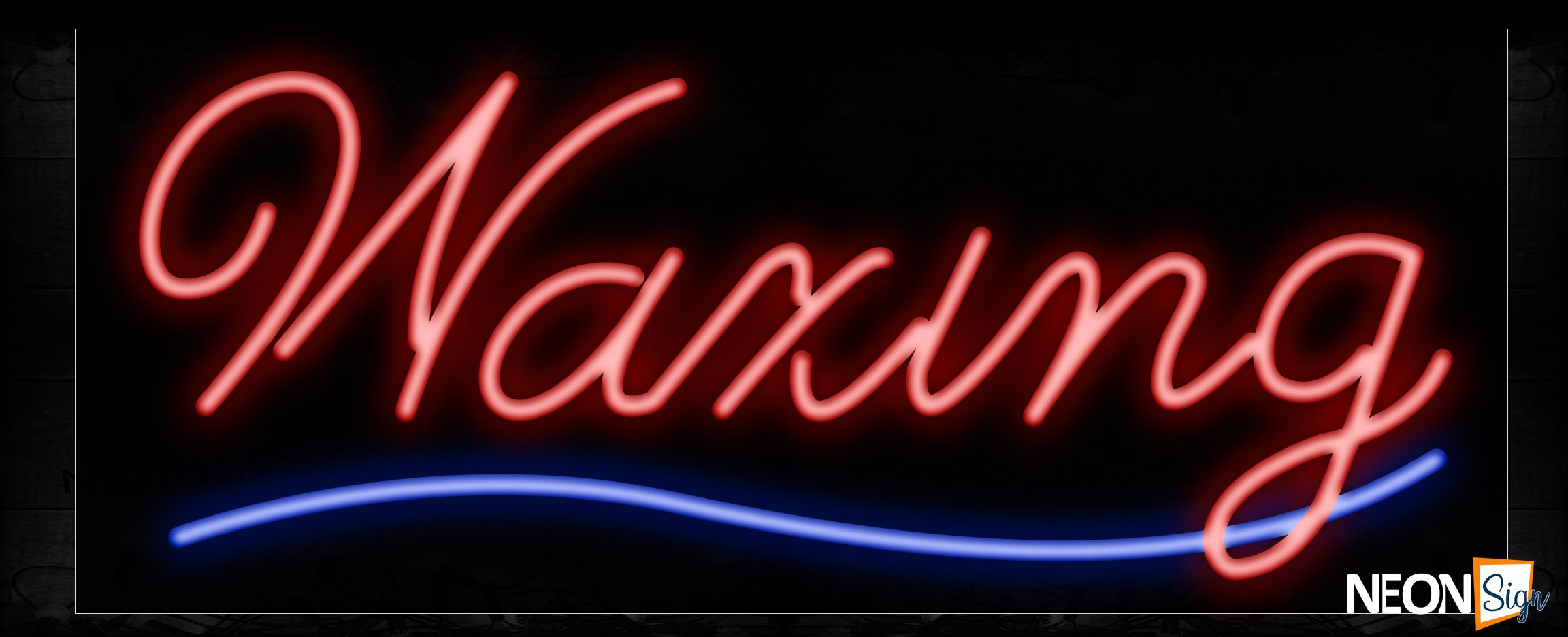 Image of 10648 Waxing with underline Neon Sign_13x32 Black Backing