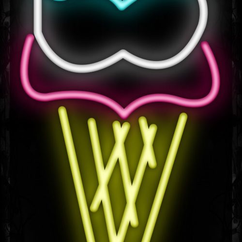 Image of 10659 Ice Cream logo Neon Signs_32 x12 Black Backing