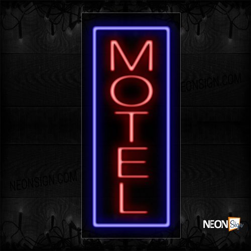 Image of 10661 Motel With Border Neon Sign_13x32 Black Backing
