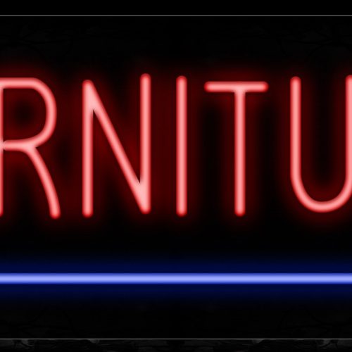 Image of 10712 Furniture in red with blue line Neon Sign_13x32 Black Backing