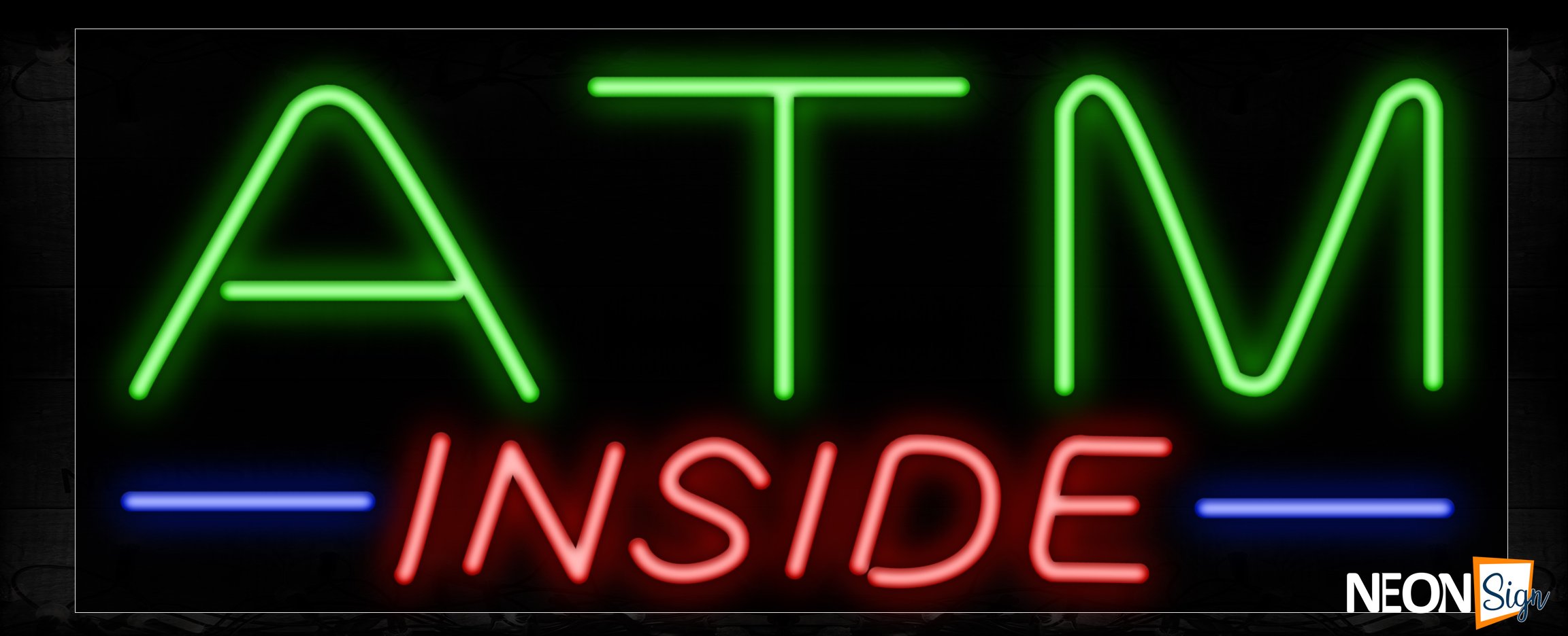 Image of 10714 ATM Inside Traditional Neon_13x32 Black Backing