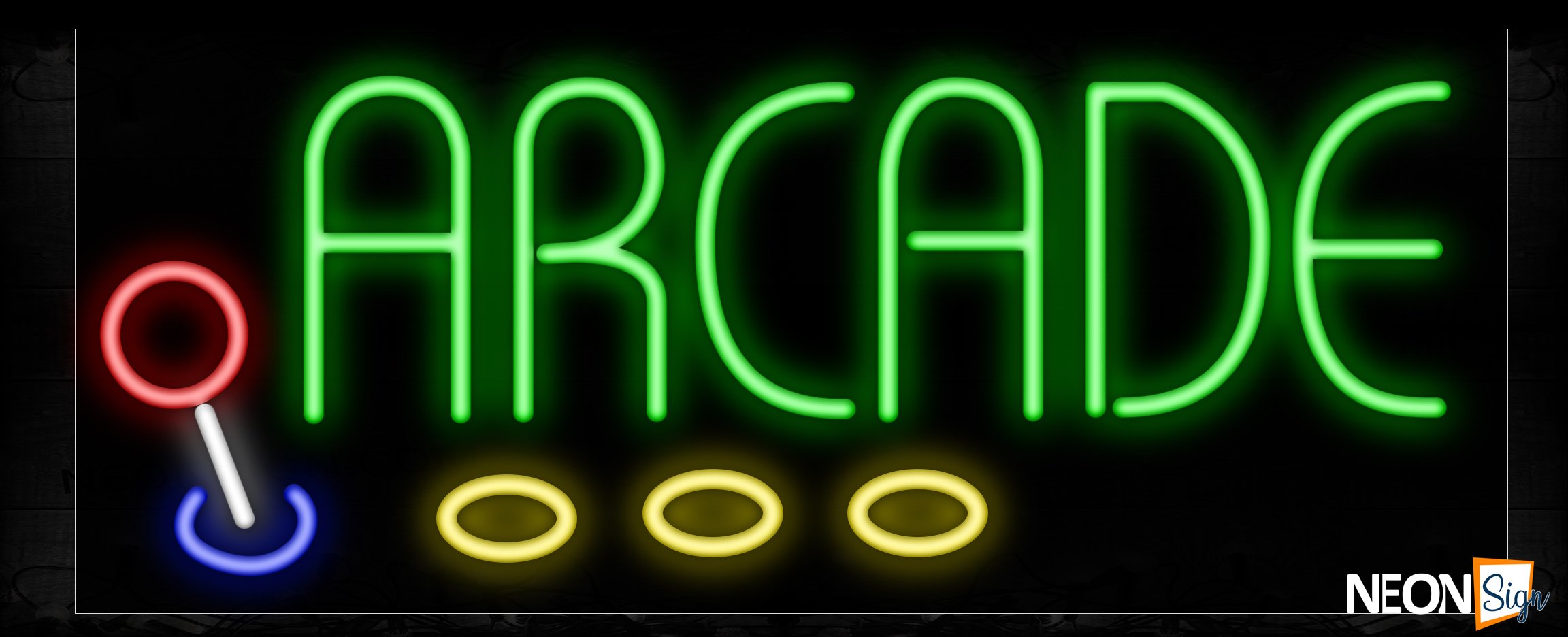 Image of 10730 Arcade with game controller Neon Sign_13x32 Black Backing