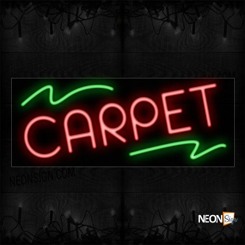 Image of 10760 Carpet In Red With Green Lines Neon Sign_13x32 Black Backing