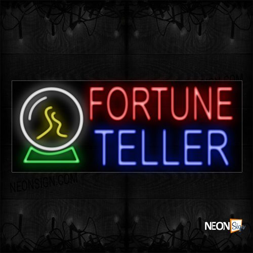 Image of 10797 Fortune Teller With Logo Neon Sign_13x32 Black Backing