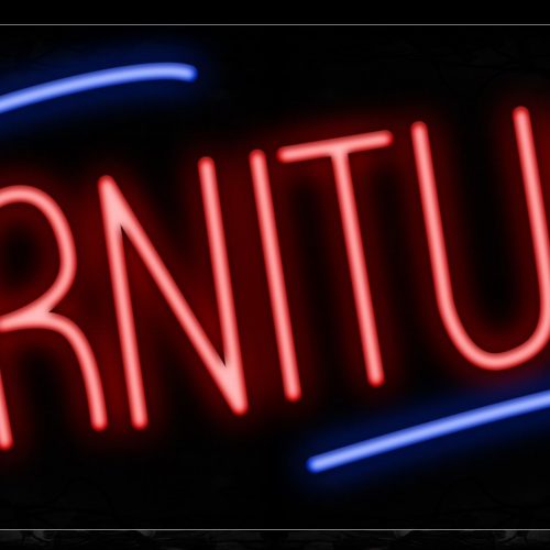 Image of 10800 Furniture with blue lines Neon Sign_13x32 Black Backing