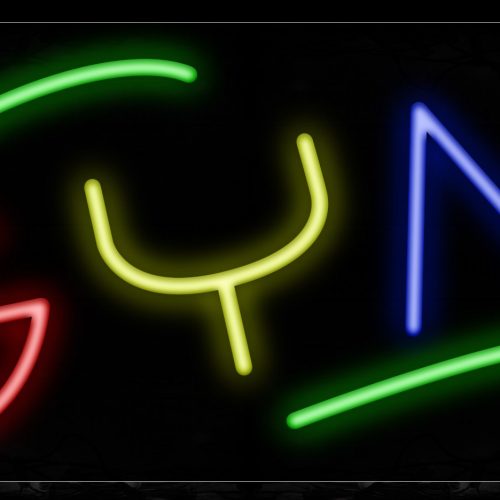 Image of 10809 Gym with curve line Neon Sign_13x32 Black Backing