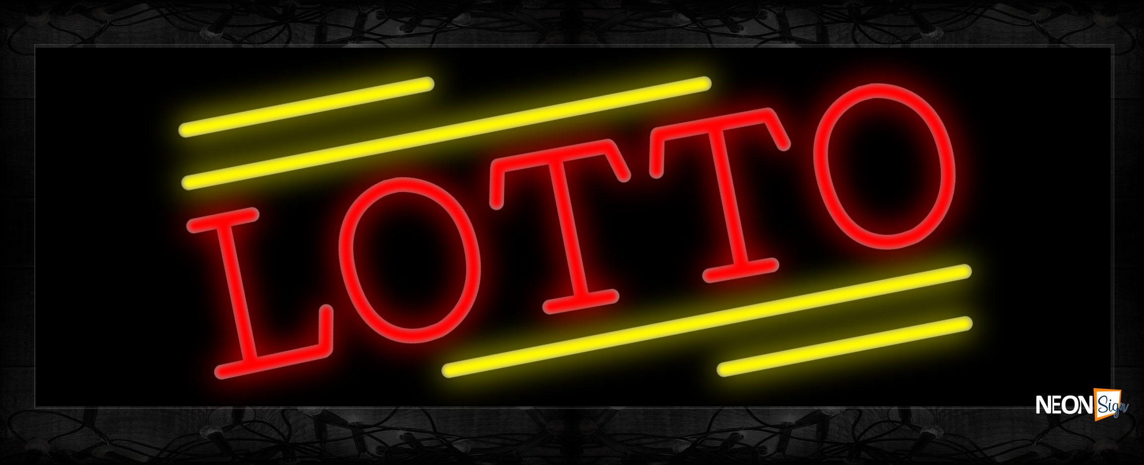 Image of 10827 Lotto with line Neon Sign 13x32 Black Backing