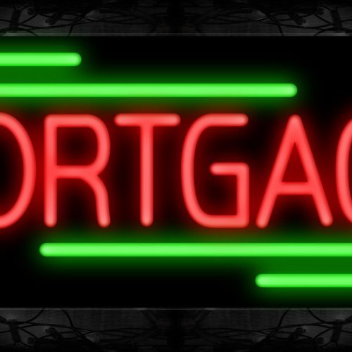Image of 10838 Mortgage with broken line Neon Sign 13x32 Black Backing