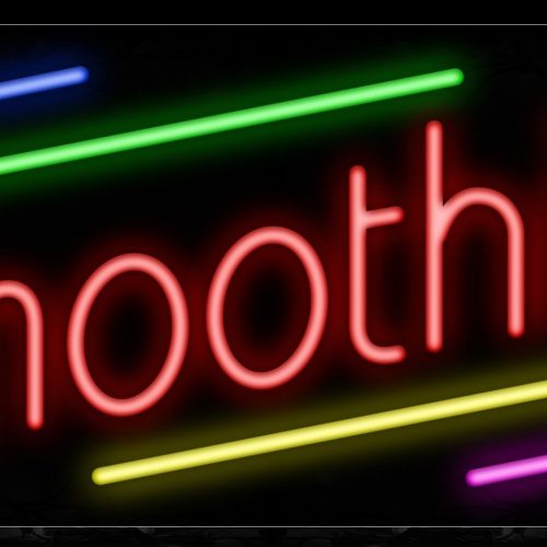 Image of 10900 Smoothies with colorful lines Neon Sign_13x32 Black Backing