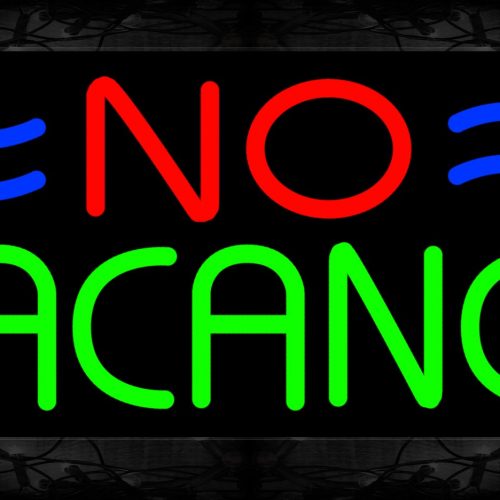 Image of 10929 No Vacancy with blue lines Neon Sign 13x32 Black Backing