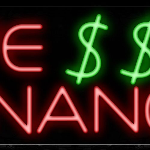 Image of 10952 We Finance with dollar sign logo Neon Sign_13x32 Black Backing