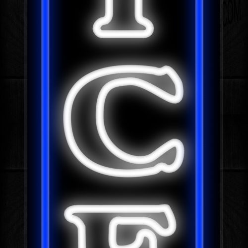 Image of 10991 Ice with border Neon Sign 13x32 Black Backing
