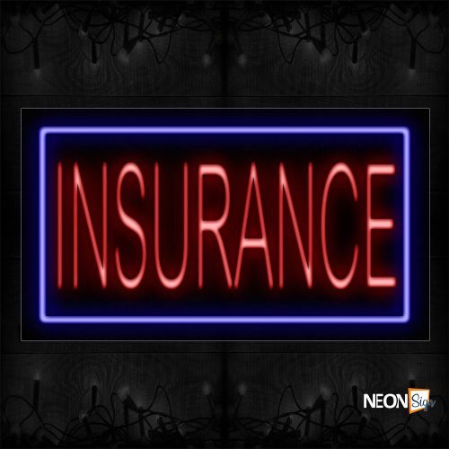 Image of 11084 Insurance Condensed All Caps Text Traditional Neon_20x37 Black Backing
