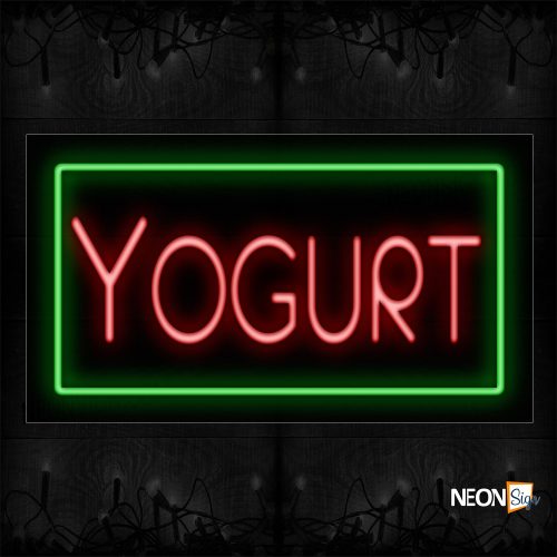 Image of 11124 Yogurt With Border Neon Signs_20x37 Black Backing